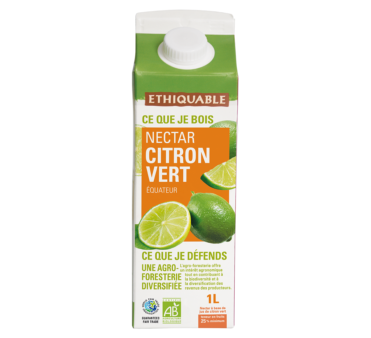 Nectar de citron vert bio et issu du commerce équitable d'Equateur ethiquable