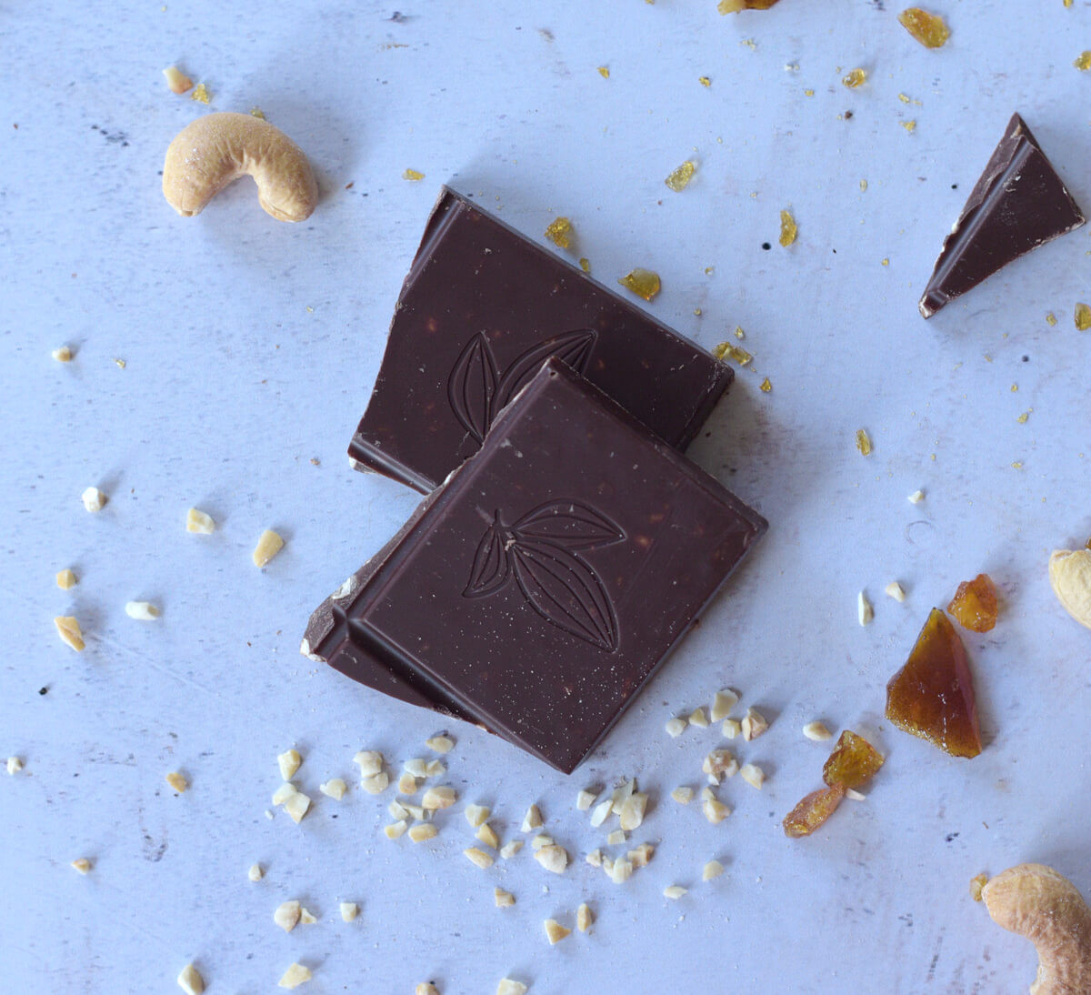 Carré de chocolat au lait cajou caramélisée 53% de cacao du Nicaragua - Ethiquable