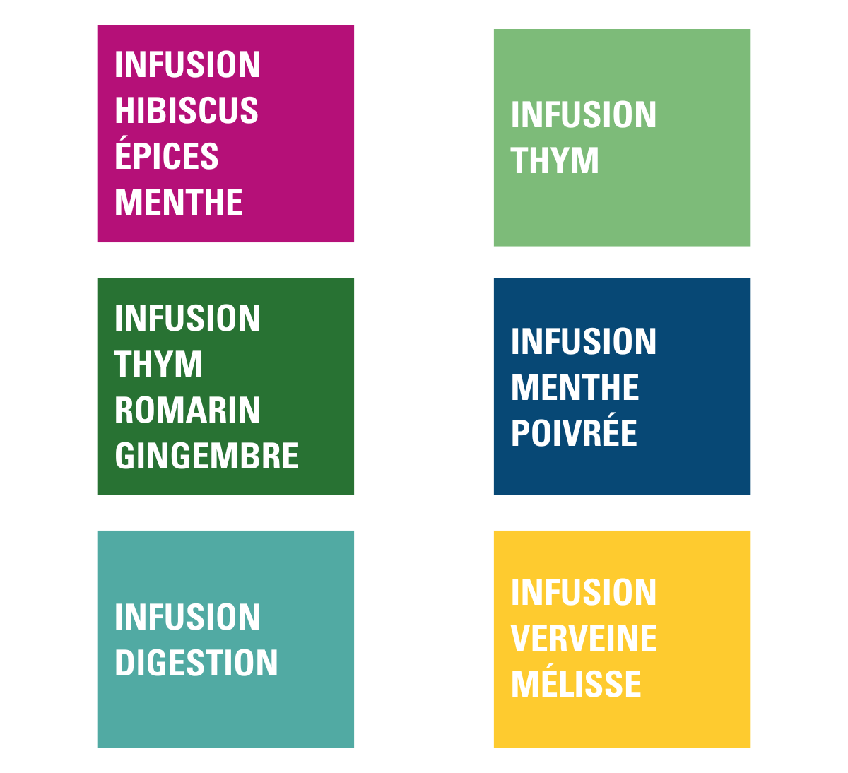 Liste du coffret infusions de plantes françaises bio et équitable du Massif Central
