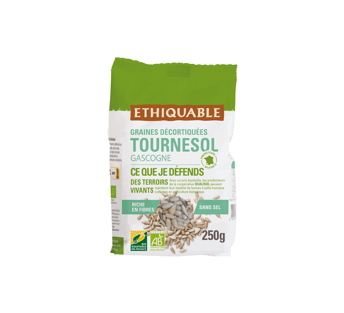 Graines de tournesol bio décortiquées de Gascogne et issues du commerce équitable