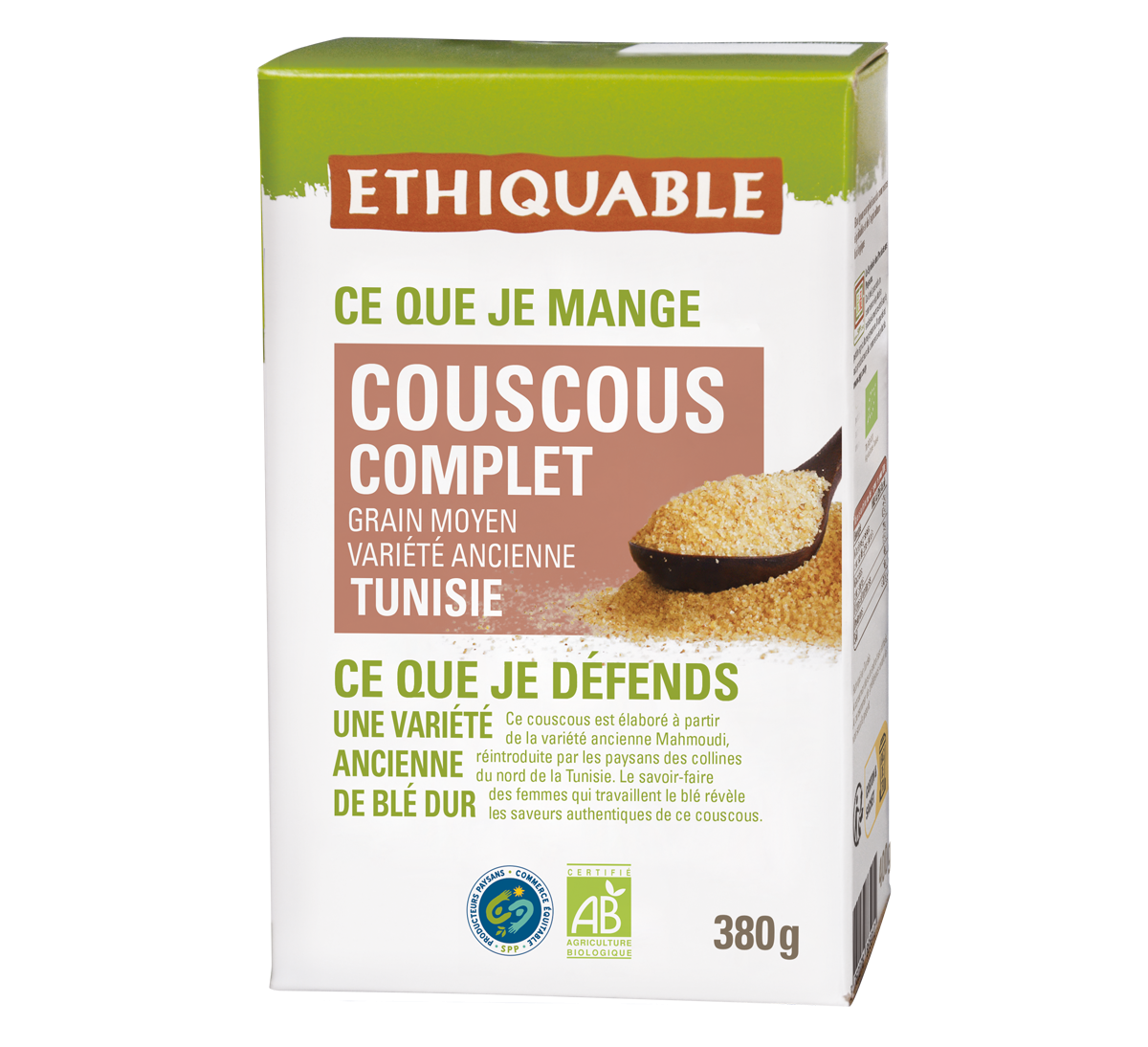 Couscous complet semoule blé ancien de Tunisie bio et issu du Commerce équitable