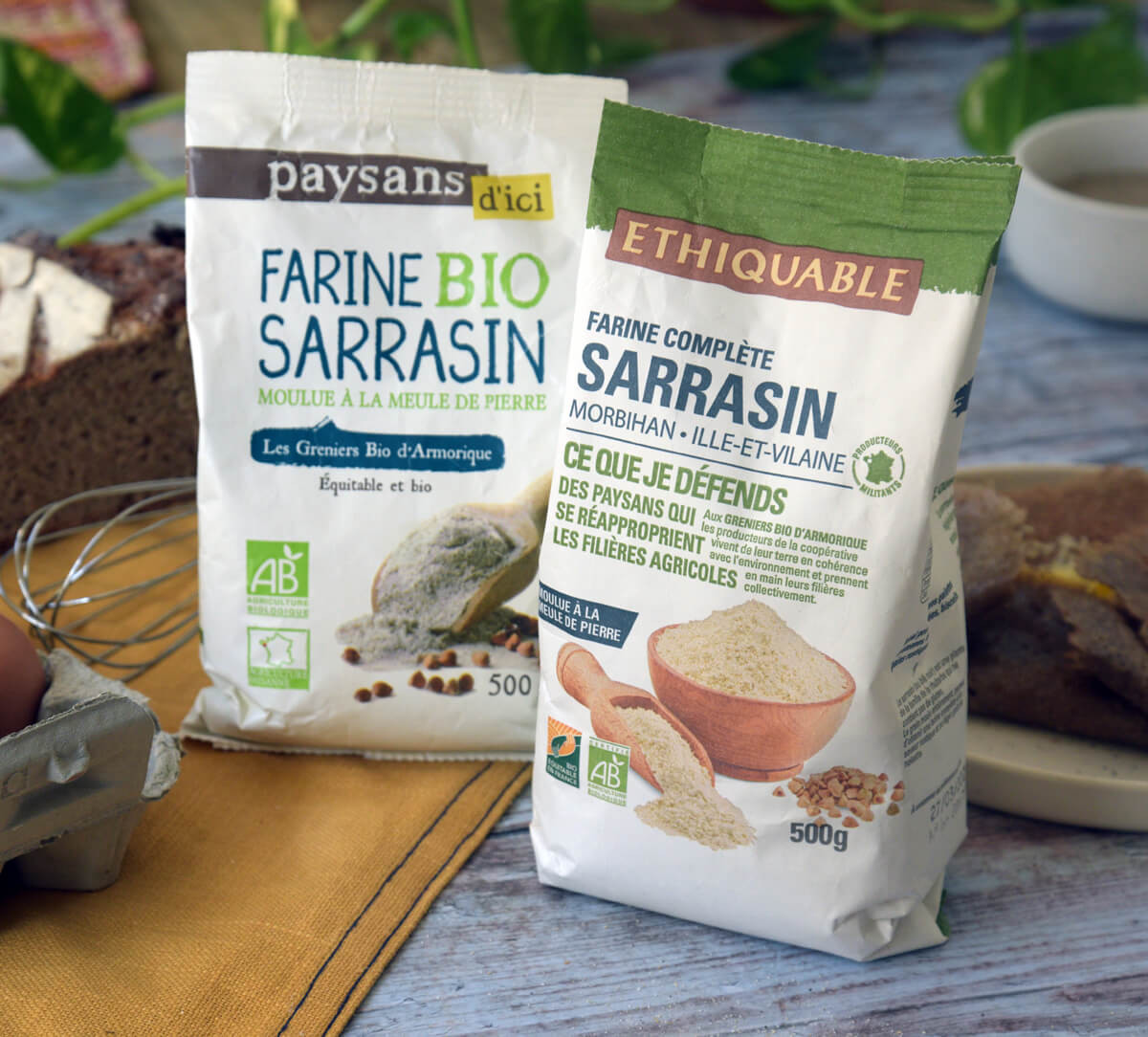 Changement pack Paysans d'Ici farine complète de sarrasin breton issue du commerce équitable et de l’agriculture