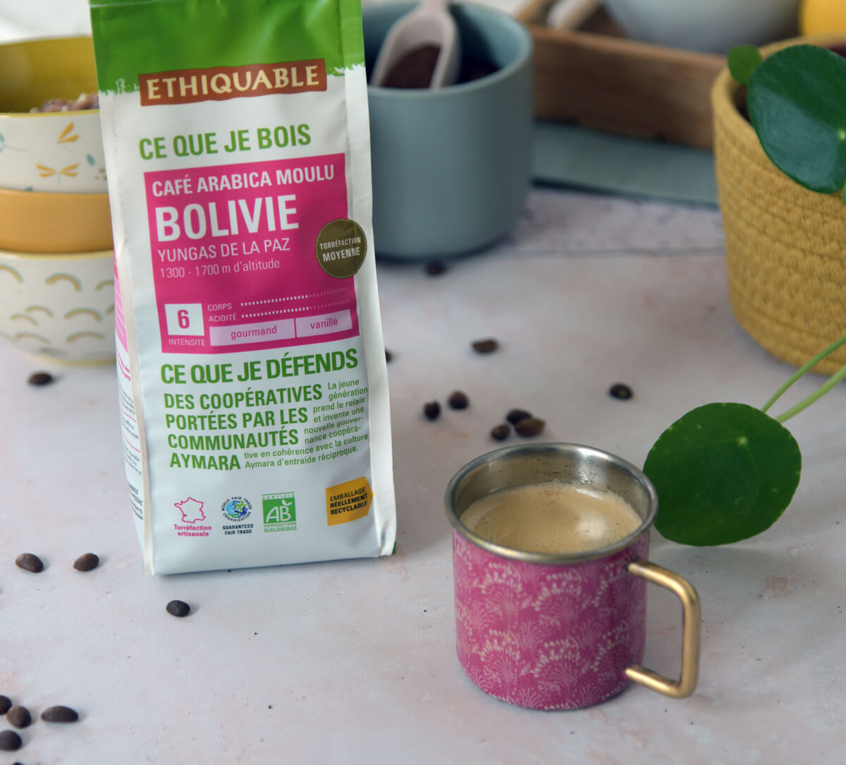 Paquet 250g de café moulu bio et équitable de Bolivie