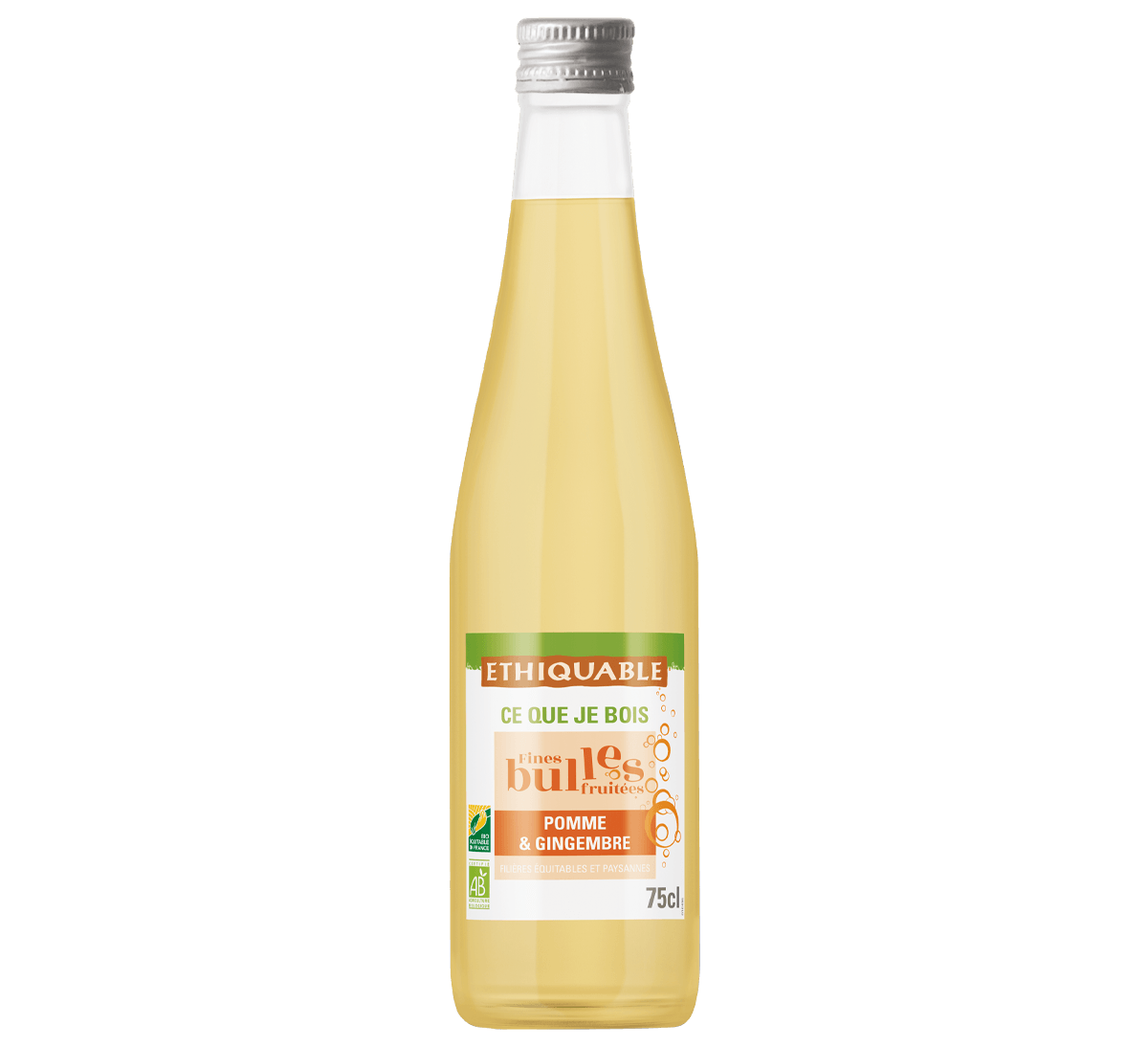Boisson pétillante Pomme & Gingembre bio fines bulles issue du commerce équitable à Madagascar