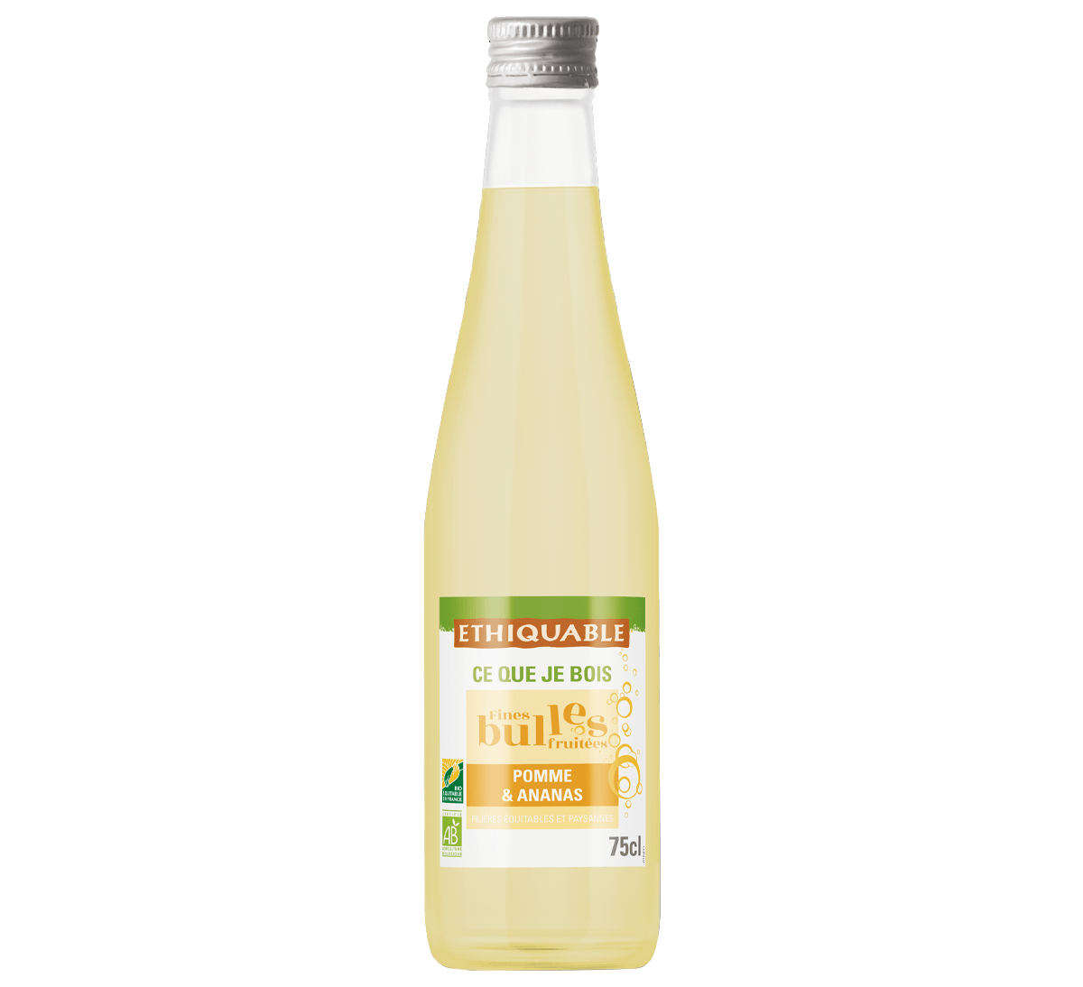 Boisson pétillante Pomme & Ananas bio fines bulles issue du commerce équitable à Madagascar