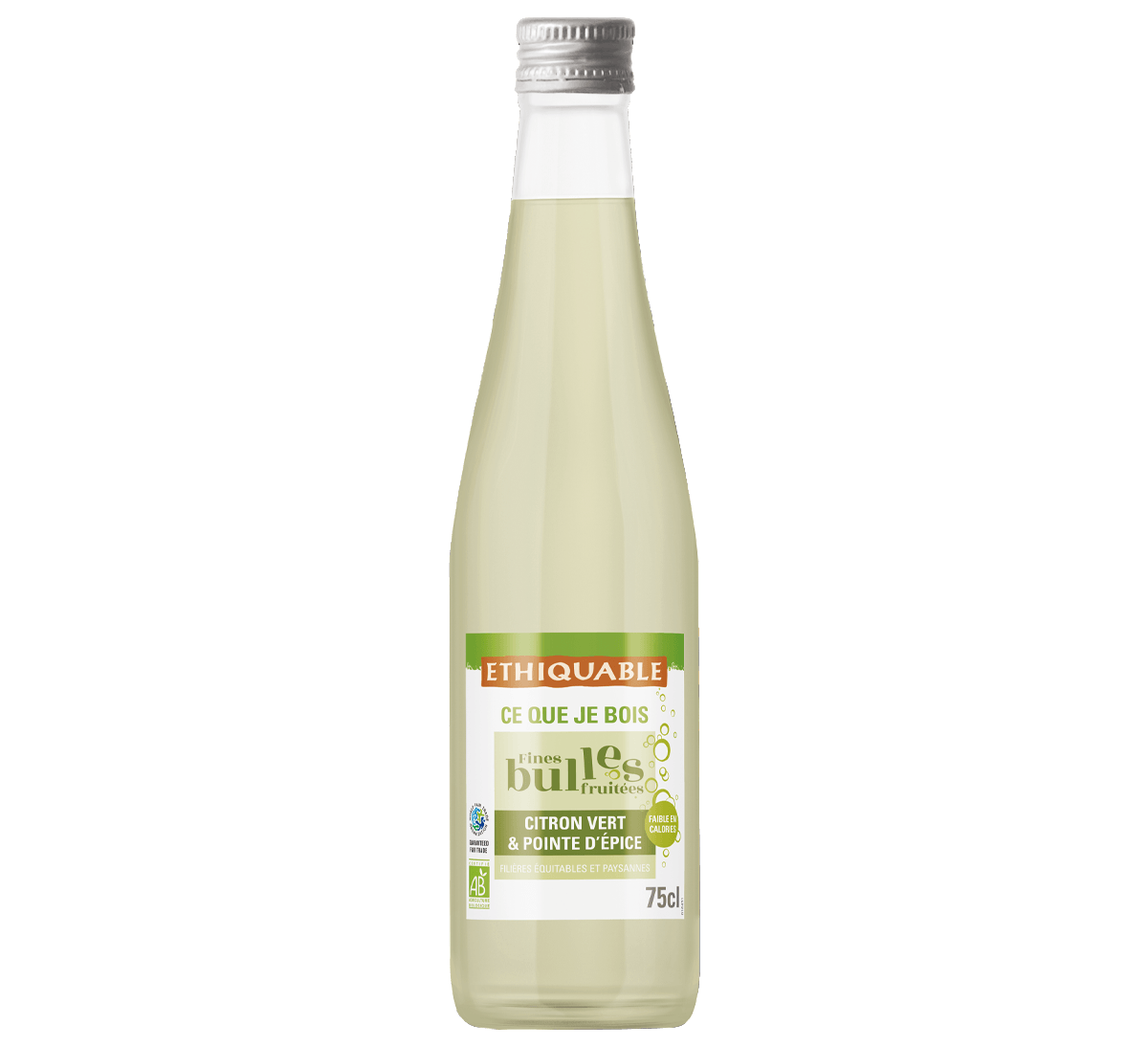 Boisson pétillante Citron vert & touche d'épices, poivre noir, bio fines bulles issue du commerce équitable à Madagascar