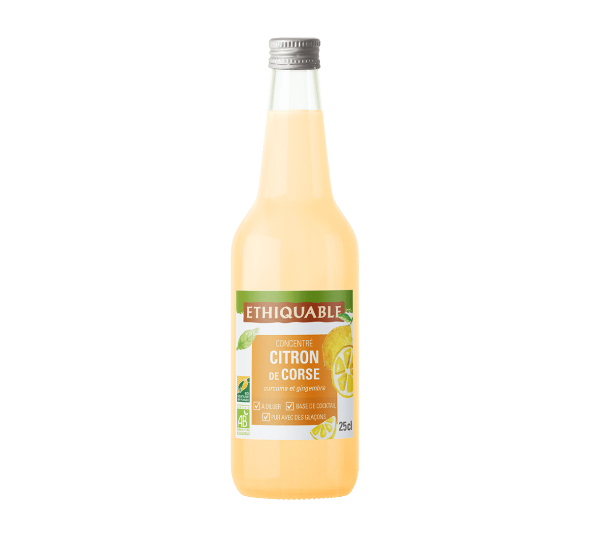 Jus concentré bio de Citron Corse à diluer, issu du commerce équitable en France