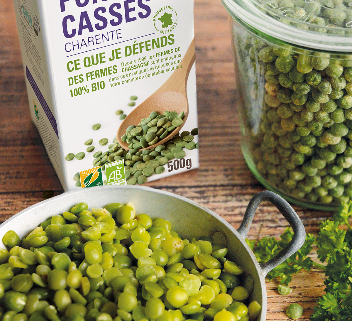 pois cassés cuisson bio de Charente issus de Commerce Equitable - Ethiquable