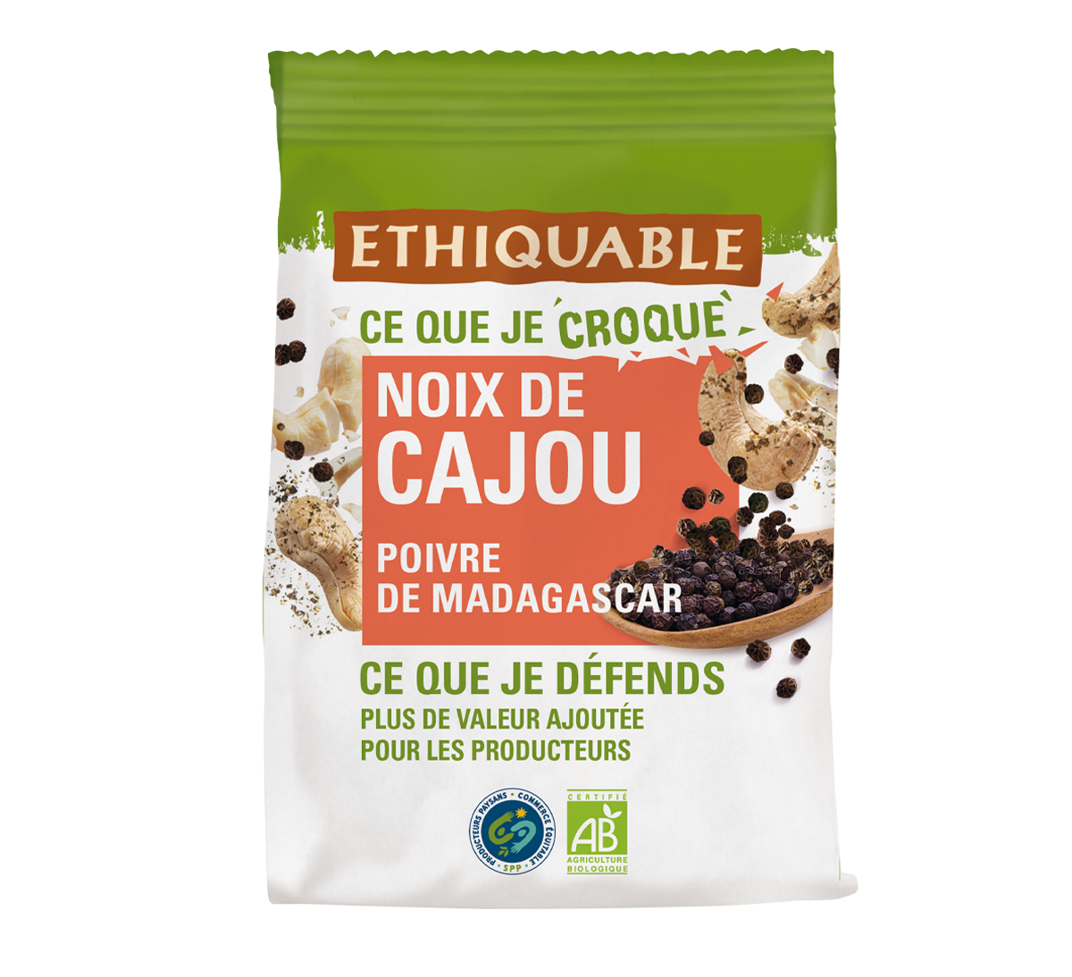 Noix de cajou bio apéro au poivre de Madagascar issues du commerce équitable