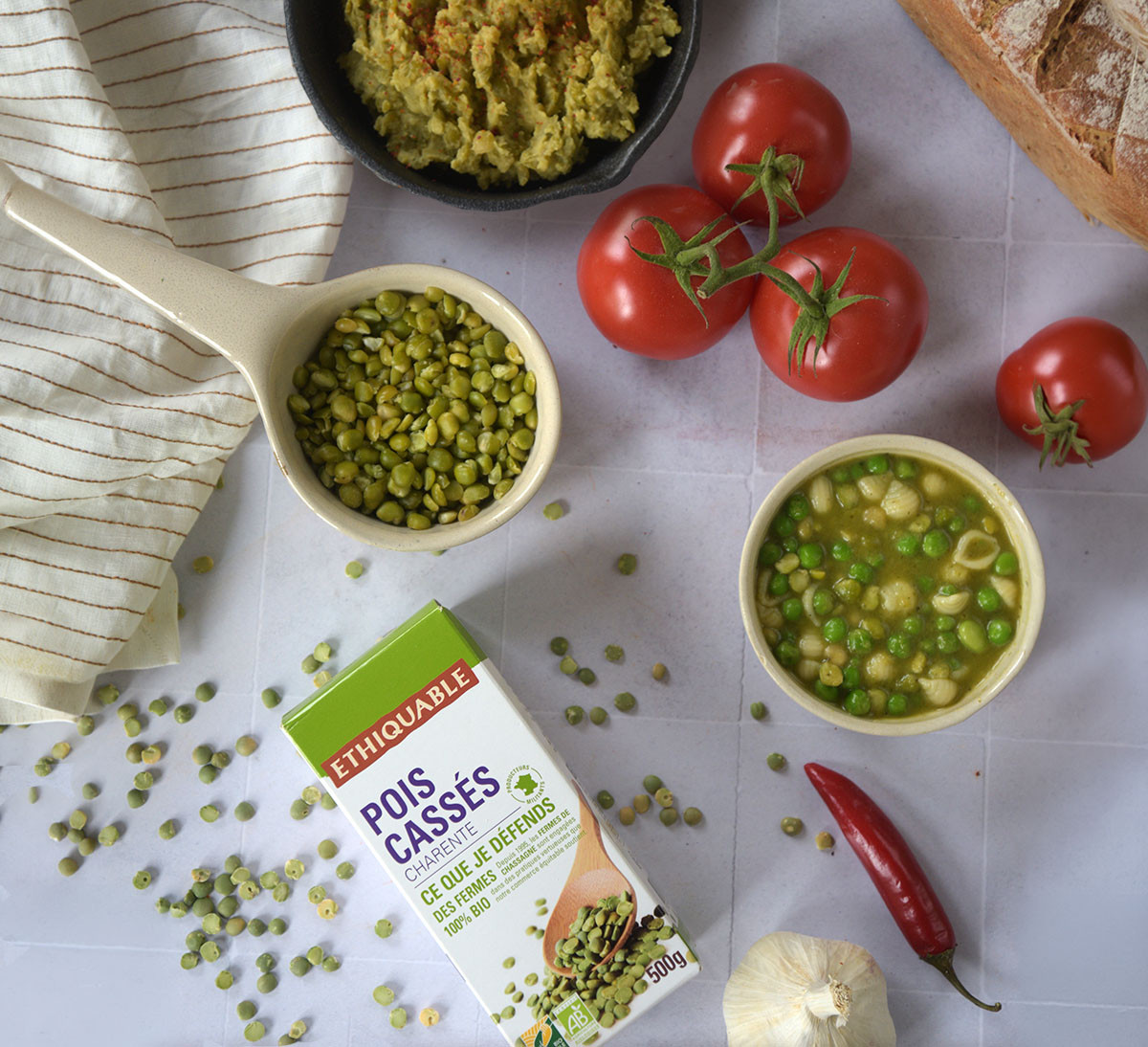 pois cassés cuisson fondante ou croquante idée recette bio issus de Commerce Equitable - Ethiquable