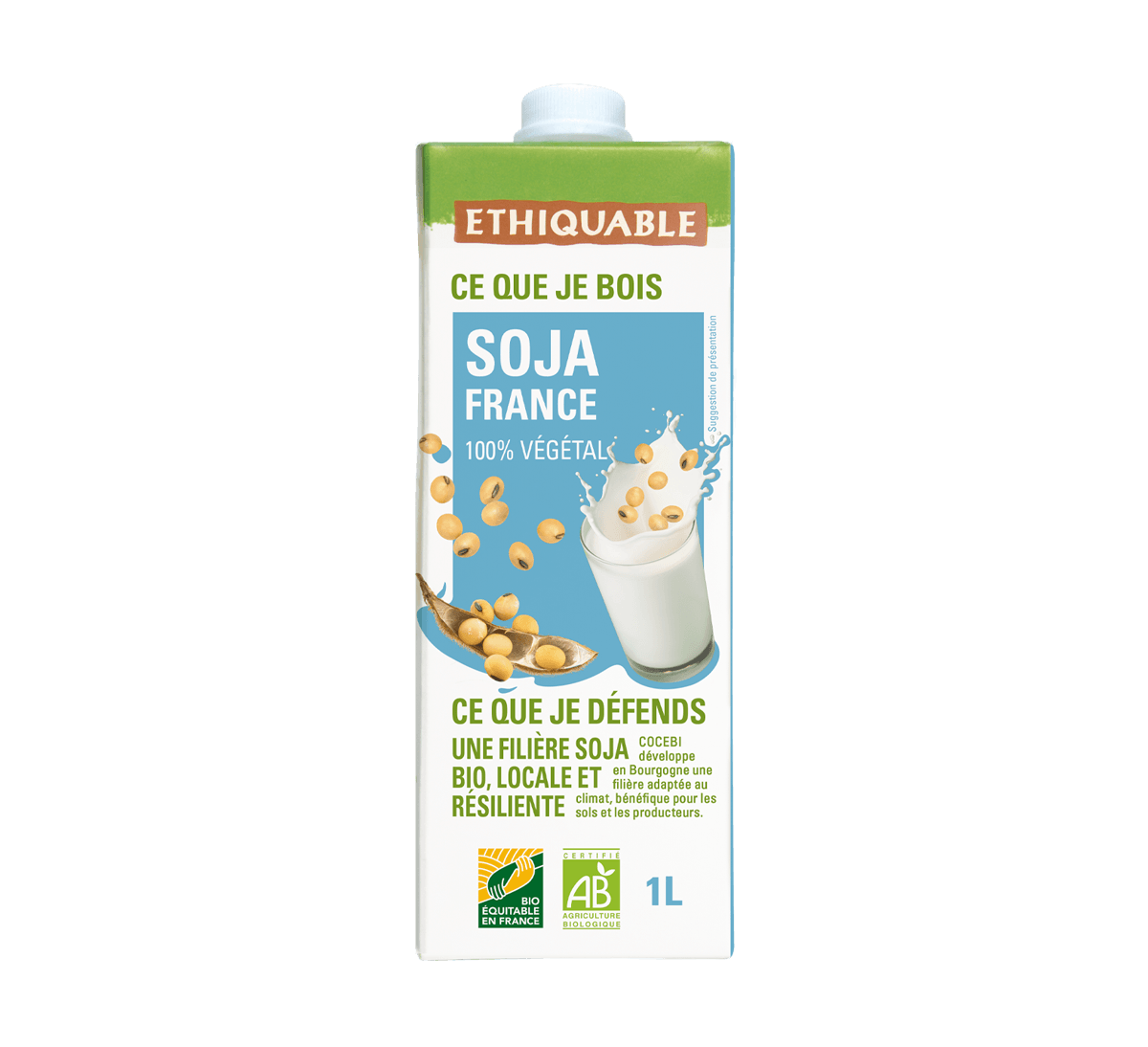 Lait végétal bio au soja issu du commerce équitable en Bourgogne