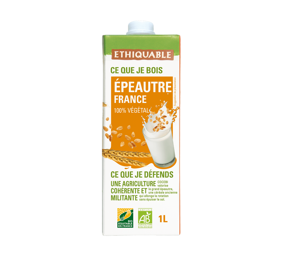 Lait végétal bio à l'épeautre issu du commerce équitable en Bourgogne
