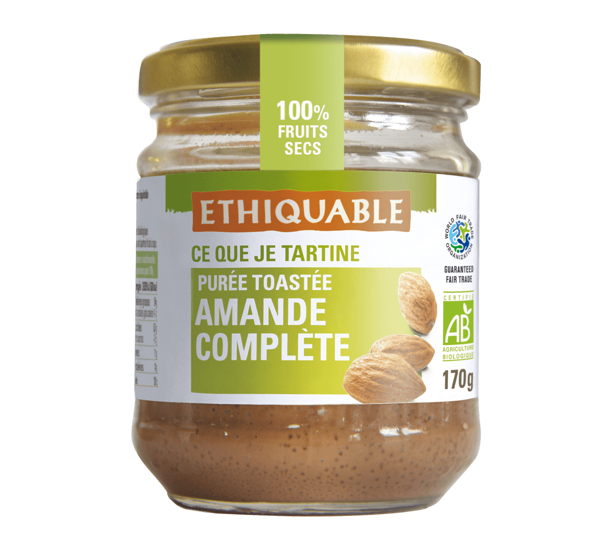 Purée toastée d'amandes complète bio issues du commerce équitable en Tunisie