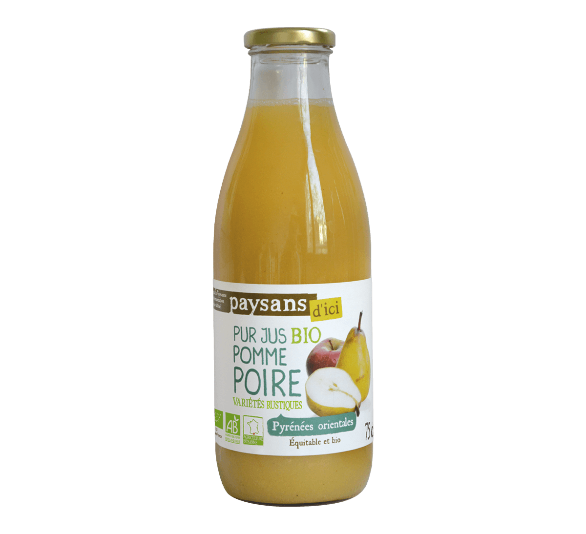 Paysans d'ici -Pur jus de pomme et poire des Pyrénées Orientales - bio et équitable