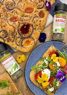 Focaccia : ail des ours & basilic