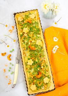 Quiche de printemps petits pois, fenouil et curry