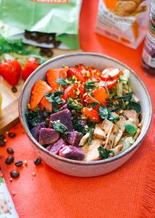 Vinaigrette à l'expresso & salade végétarienne sucrée salée